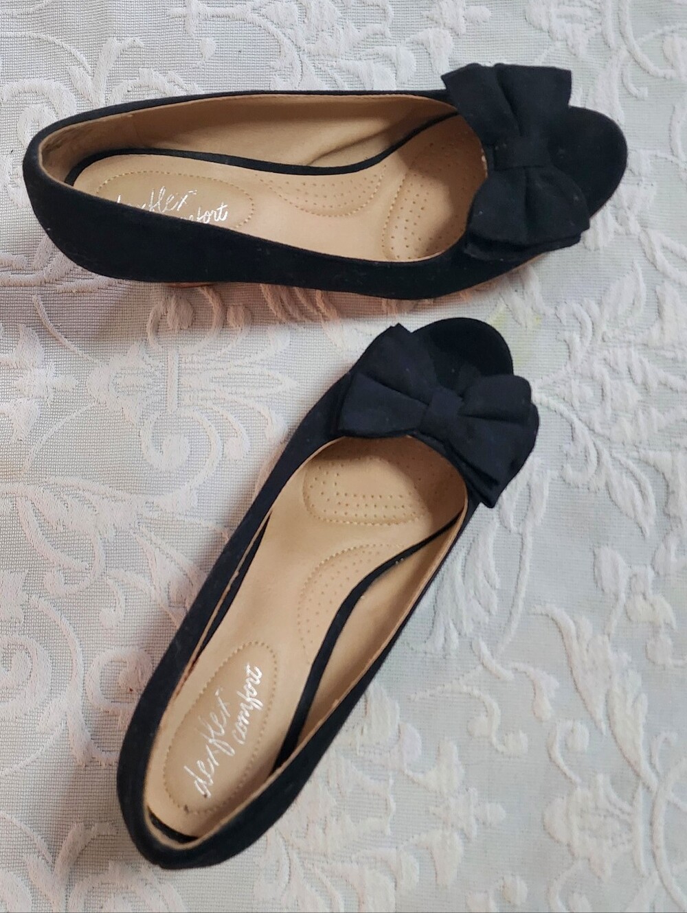 dexflex comfort Black Bow Open Toe Heels